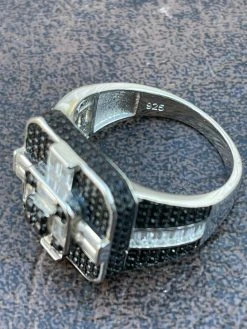 Large Real Solid 925 Sterling Silver Men's Baguette Black Diamond Ring Hip Hop 18 Large Real Solid 925 Sterling Silver Men's Baguette Black Diamond Ring Hip Hop -Harlem Bling Shop large real solid 925 sterling silver mens baguette black diamond ring hip hop 42087.1664372778