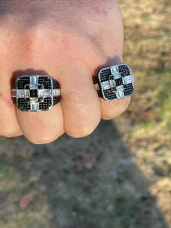 Large Real Solid 925 Sterling Silver Men's Baguette Black Diamond Ring Hip Hop 21 Large Real Solid 925 Sterling Silver Men's Baguette Black Diamond Ring Hip Hop -Harlem Bling Shop large real solid 925 sterling silver mens baguette black diamond ring hip hop 72890.1664388738