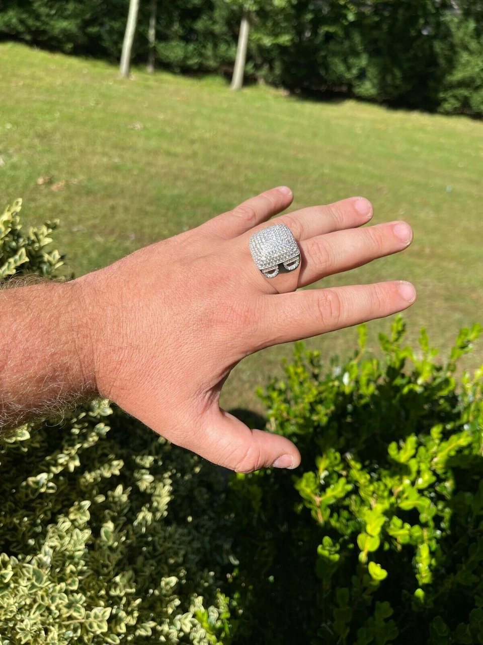 Men Real Solid 925 Sterling Silver Hip Hop Ring Big Iced Diamond Huge 23mm Pinky 18 Men Real Solid 925 Sterling Silver Hip Hop Ring Big Iced Diamond Huge 23mm Pinky - Image 16