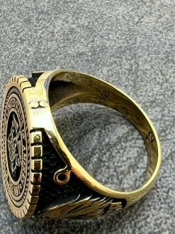 Mens 14k Gold Vermeil 925 Sterling Silver US Navy Military Sailor Army Ring 7-13 -Harlem Bling Shop mens 14k gold vermeil 925 sterling silver us navy military sailor army ring 7 13 08931.1664357163