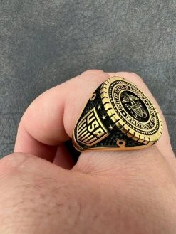 Mens 14k Gold Vermeil 925 Sterling Silver US Navy Military Sailor Army Ring 7-13 -Harlem Bling Shop mens 14k gold vermeil 925 sterling silver us navy military sailor army ring 7 13 96446.1664361458
