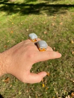 Men's 14k Gold Vermeil Real 925 Silver Hip Hop Ring Big Iced Diamond Huge Pinky -Harlem Bling Shop mens 14k gold vermeil real 925 silver hip hop ring big iced diamond huge pinky 50693.1664395455