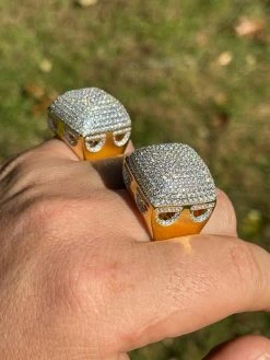 Men's 14k Gold Vermeil Real 925 Silver Hip Hop Ring Big Iced Diamond Huge Pinky -Harlem Bling Shop mens 14k gold vermeil real 925 silver hip hop ring big iced diamond huge pinky 67109.1664400247