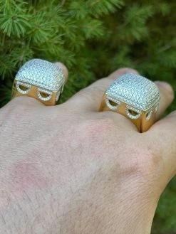 Men's 14k Gold Vermeil Real 925 Silver Hip Hop Ring Big Iced Diamond Huge Pinky -Harlem Bling Shop mens 14k gold vermeil real 925 silver hip hop ring big iced diamond huge pinky 70409.1664390099