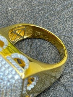 Men's 14k Gold Vermeil Real 925 Silver Hip Hop Ring Big Iced Diamond Huge Pinky -Harlem Bling Shop mens 14k gold vermeil real 925 silver hip hop ring big iced diamond huge pinky 97571.1664396141