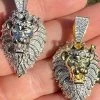 Mens 925 Silver Gold Real Iced Diamond Rasta Lion Crown Africa Pendant Necklace 2 Mens 925 Silver Gold Real Iced Diamond Rasta Lion Crown Africa Pendant Necklace -Harlem Bling Shop mens 925 silver gold real iced diamond rasta lion crown africa pendant necklace 30157.1664359430