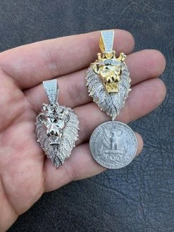 Mens 925 Silver Gold Real Iced Diamond Rasta Lion Crown Africa Pendant Necklace 20 Mens 925 Silver Gold Real Iced Diamond Rasta Lion Crown Africa Pendant Necklace -Harlem Bling Shop mens 925 silver gold real iced diamond rasta lion crown africa pendant necklace 83800.1664358161