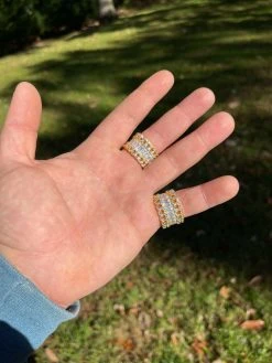 Mens Miami Cuban RING 14k Gold Vermeil 925 Silver Iced Baguette Diamond Hip Hop -Harlem Bling Shop mens miami cuban ring 14k gold vermeil 925 silver iced baguette diamond hip hop 30761.1664355482