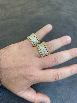 Mens Miami Cuban RING 14k Gold Vermeil 925 Silver Iced Baguette Diamond Hip Hop -Harlem Bling Shop mens miami cuban ring 14k gold vermeil 925 silver iced baguette diamond hip hop 97975.1664358919