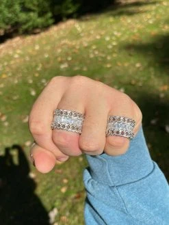 Mens Miami Cuban RING Real Solid 925 Silver Iced Baguette Diamond Hip Hop Band -Harlem Bling Shop mens miami cuban ring real solid 925 silver iced baguette diamond hip hop band 88944.1664358899