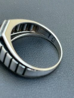 Mens Plain Real 925 Sterling Silver Blue Sapphire Stone Ring Size 7 8 9 10 11 12 -Harlem Bling Shop mens plain real 925 sterling silver blue sapphire stone ring size 7 8 9 10 11 12 69619.1664394438