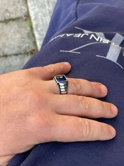 Mens Plain Real 925 Sterling Silver Blue Sapphire Stone Ring Size 7 8 9 10 11 12 -Harlem Bling Shop mens plain real 925 sterling silver blue sapphire stone ring size 7 8 9 10 11 12 80629.1664388224