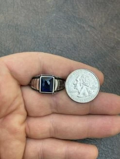Mens Plain Real 925 Sterling Silver Blue Sapphire Stone Ring Size 7 8 9 10 11 12 -Harlem Bling Shop mens plain real 925 sterling silver blue sapphire stone ring size 7 8 9 10 11 12 85830.1664371963