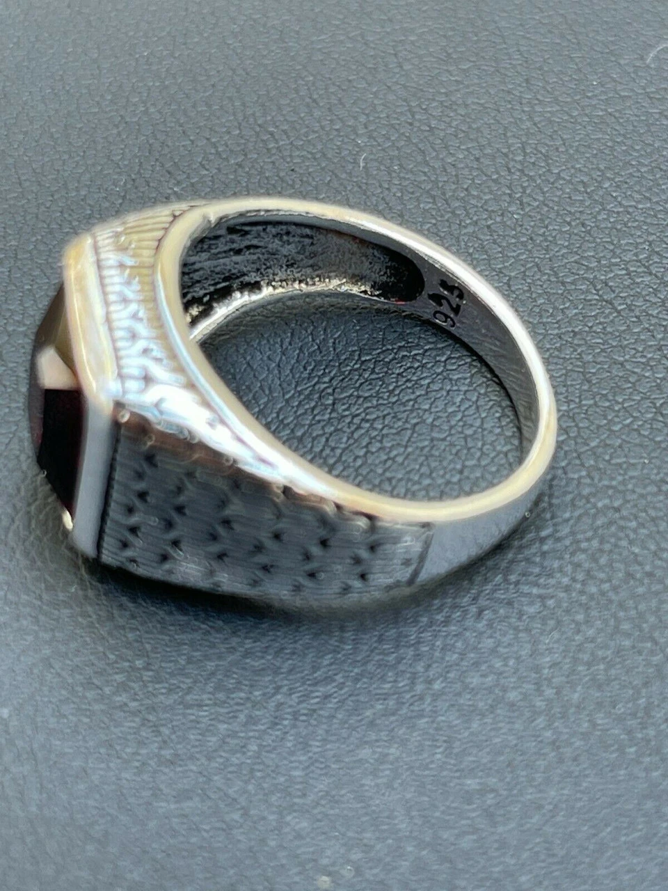 Mens Plain Real 925 Sterling Silver Ruby Red Stone Ring Size 7 8 9 10 11 12 13 19 Mens Plain Real 925 Sterling Silver Ruby Red Stone Ring Size 7 8 9 10 11 12 13 - Image 17