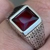 Mens Plain Real 925 Sterling Silver Ruby Red Stone Ring Size 7 8 9 10 11 12 13 -Harlem Bling Shop mens plain real 925 sterling silver ruby red stone ring size 7 8 9 10 11 12 13 81420.1664391727
