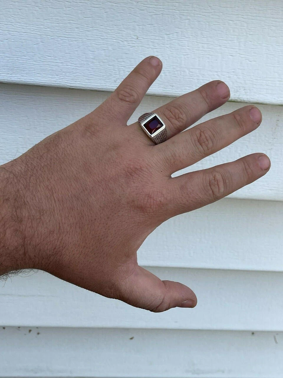 Mens Plain Real 925 Sterling Silver Ruby Red Stone Ring Size 7 8 9 10 11 12 13 17 Mens Plain Real 925 Sterling Silver Ruby Red Stone Ring Size 7 8 9 10 11 12 13 - Image 15