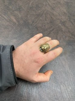 Mens Real 14K Gold Over Solid 925 Sterling Silver Large Indian Head Chief Ring -Harlem Bling Shop mens real 14k gold over solid 925 sterling silver large indian head chief ring 45772.1664383547