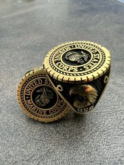 Mens Real 14k Gold Vermeil 925 Silver US Marine Corps Sempre Fi Ring Size 7-13 -Harlem Bling Shop mens real 14k gold vermeil 925 silver us marine corps sempre fi ring size 7 13 77111.1664355091