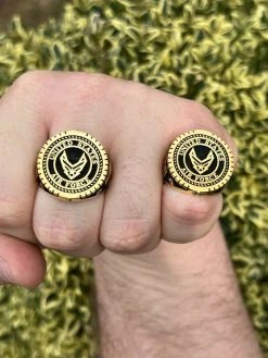 Mens Real 14k Gold Vermeil Over 925 Silver US Air Force Military Army Ring 7-13 -Harlem Bling Shop mens real 14k gold vermeil over 925 silver us air force military army ring 7 13 72861.1664360398
