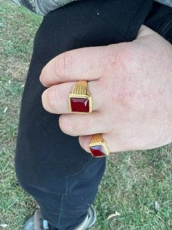 Mens Real 14k Gold Vermeil Over Solid 925 Silver Ruby Red Stone Ring Hip Hop Ice -Harlem Bling Shop mens real 14k gold vermeil over solid 925 silver ruby red stone ring hip hop ice 42538.1664362570