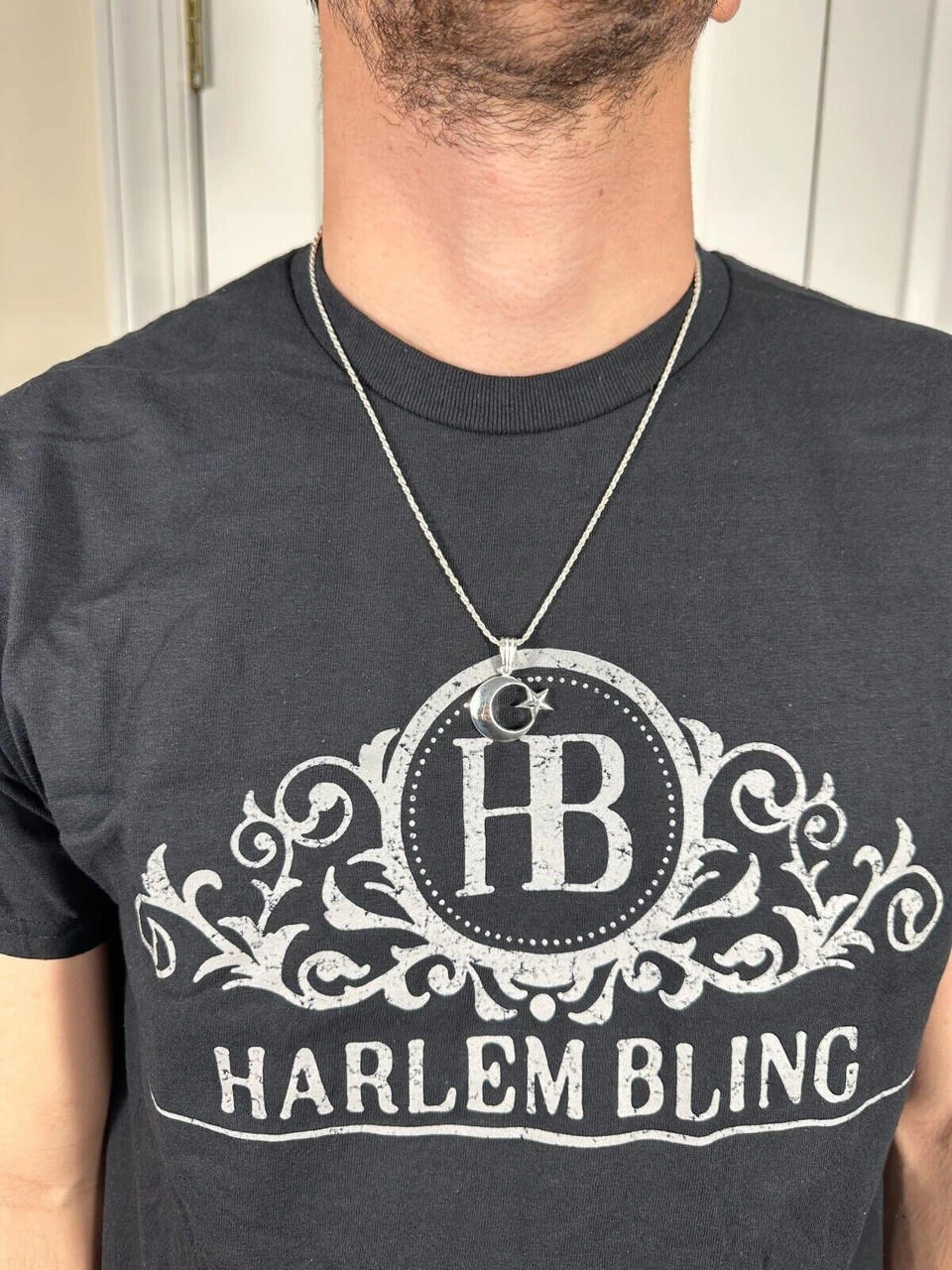 Mens Real 925 Silver / 14k Gold Crescent Moon & Star Islam Muslim Arabic Pendant 20 Mens Real 925 Silver / 14k Gold Crescent Moon & Star Islam Muslim Arabic Pendant - Image 18