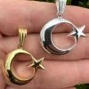 Mens Real 925 Silver / 14k Gold Crescent Moon & Star Islam Muslim Arabic Pendant 2 Mens Real 925 Silver / 14k Gold Crescent Moon & Star Islam Muslim Arabic Pendant -Harlem Bling Shop mens real 925 silver 14k gold crescent moon and star islam muslim arabic pendant 83789.1678215027