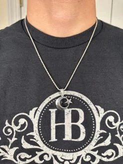 Mens Real 925 Silver / 14k Gold Crescent Moon & Star Islam Muslim Arabic Pendant 23 Mens Real 925 Silver / 14k Gold Crescent Moon & Star Islam Muslim Arabic Pendant -Harlem Bling Shop mens real 925 silver 14k gold crescent moon and star islam muslim arabic pendant 90372.1678215093