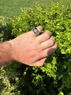 Mens Real 925 Sterling Silver Natural Black Onyx Howling Wolf Signet Dog Ring 30 Mens Real 925 Sterling Silver Natural Black Onyx Howling Wolf Signet Dog Ring -Harlem Bling Shop mens real 925 sterling silver natural black onyx howling wolf signet dog ring 16095.1682627488