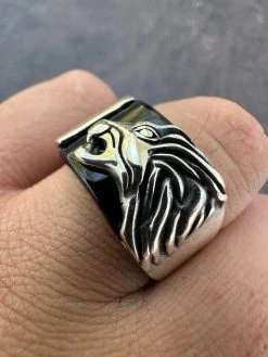 Mens Real 925 Sterling Silver Natural Black Onyx Howling Wolf Signet Dog Ring 32 Mens Real 925 Sterling Silver Natural Black Onyx Howling Wolf Signet Dog Ring -Harlem Bling Shop mens real 925 sterling silver natural black onyx howling wolf signet dog ring 23030.1682627633