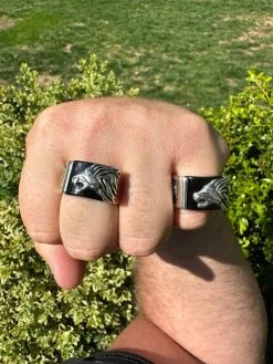 Mens Real 925 Sterling Silver Natural Black Onyx Howling Wolf Signet Dog Ring 39 Mens Real 925 Sterling Silver Natural Black Onyx Howling Wolf Signet Dog Ring -Harlem Bling Shop mens real 925 sterling silver natural black onyx howling wolf signet dog ring 50737.1682627580