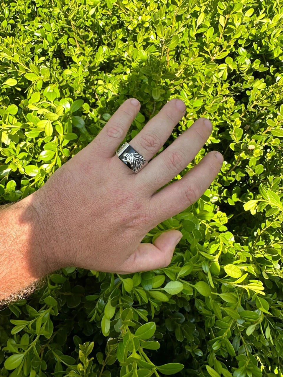 Mens Real 925 Sterling Silver Natural Black Onyx Howling Wolf Signet Dog Ring 21 Mens Real 925 Sterling Silver Natural Black Onyx Howling Wolf Signet Dog Ring - Image 19