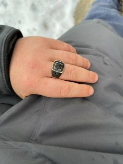 Mens Real Solid 925 Sterling Silver 14k Gold Oxidized Ring Black Diamond Iced 17 Mens Real Solid 925 Sterling Silver 14k Gold Oxidized Ring Black Diamond Iced -Harlem Bling Shop mens real solid 925 sterling silver 14k gold oxidized ring black diamond iced 58355.1664396056