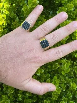 Mens Real Solid 925 Sterling Silver & 14k Gold Ring Iced Black Diamond Size 7-13 24 Mens Real Solid 925 Sterling Silver & 14k Gold Ring Iced Black Diamond Size 7-13 -Harlem Bling Shop mens real solid 925 sterling silver and 14k gold ring iced black diamond size 7 13 00352.1664399517