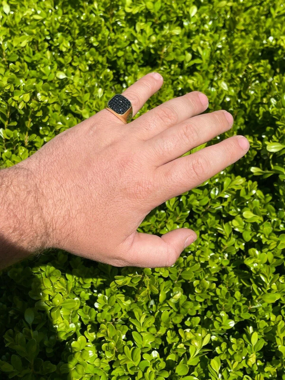Mens Real Solid 925 Sterling Silver & 14k Gold Ring Iced Black Diamond Size 7-13 10 Mens Real Solid 925 Sterling Silver & 14k Gold Ring Iced Black Diamond Size 7-13 - Image 8