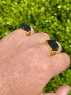 Mens Real Solid 925 Sterling Silver & 14k Gold Ring Iced Black Diamond Size 7-13 22 Mens Real Solid 925 Sterling Silver & 14k Gold Ring Iced Black Diamond Size 7-13 -Harlem Bling Shop mens real solid 925 sterling silver and 14k gold ring iced black diamond size 7 13 30759.1664394689