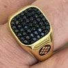 Mens Real Solid 925 Sterling Silver & 14k Gold Ring Iced Black Diamond Size 7-13 2 Mens Real Solid 925 Sterling Silver & 14k Gold Ring Iced Black Diamond Size 7-13 -Harlem Bling Shop mens real solid 925 sterling silver and 14k gold ring iced black diamond size 7 13 56583.1664378797