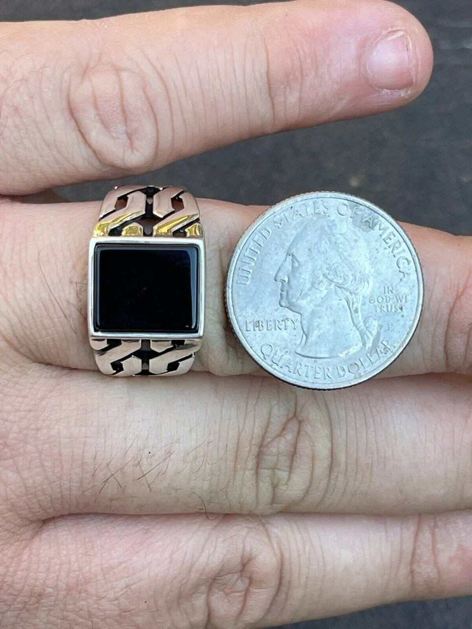 Mens Real Solid 925 Sterling Silver Black Onyx Gem Stone Ring 7-13 Pinky Signet 13 Mens Real Solid 925 Sterling Silver Black Onyx Gem Stone Ring 7-13 Pinky Signet - Image 11