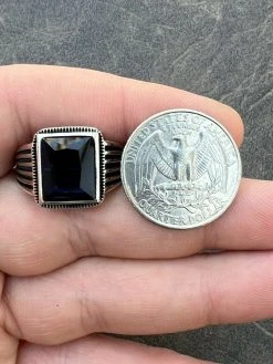 Mens Real Solid 925 Sterling Silver Dark Navy Blue Sapphire Stone Ring Size 7-13 25 Mens Real Solid 925 Sterling Silver Dark Navy Blue Sapphire Stone Ring Size 7-13 -Harlem Bling Shop mens real solid 925 sterling silver dark navy blue sapphire stone ring size 7 13 72039.1664362567