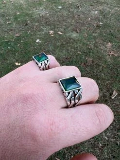 Mens Real Solid 925 Sterling Silver Green Emerald Gem Stone Ring Pinky Signet 20 Mens Real Solid 925 Sterling Silver Green Emerald Gem Stone Ring Pinky Signet -Harlem Bling Shop mens real solid 925 sterling silver green emerald gem stone ring pinky signet 33144.1664359392