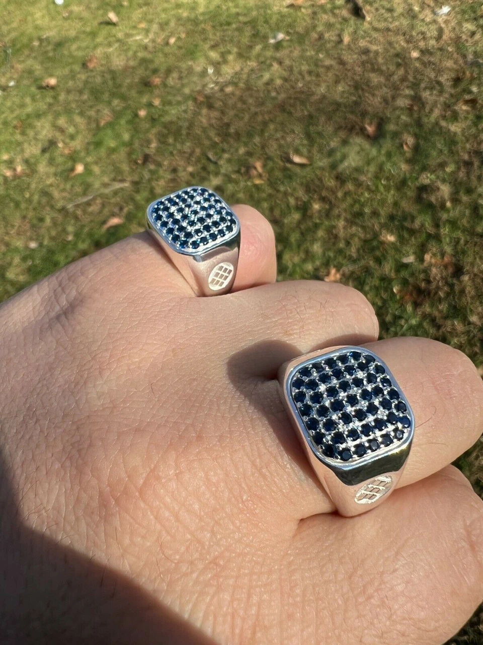 Mens Real Solid 925 Sterling Silver Iced Blue Sapphire Stone Ring Hip Hop 7-13 10 Mens Real Solid 925 Sterling Silver Iced Blue Sapphire Stone Ring Hip Hop 7-13 - Image 8