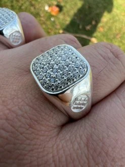 Mens Real Solid 925 Sterling Silver Iced Diamond Ring Hip Hop Sz 7 8 9 10 11 12 -Harlem Bling Shop mens real solid 925 sterling silver iced diamond ring hip hop sz 7 8 9 10 11 12 31003.1664355997
