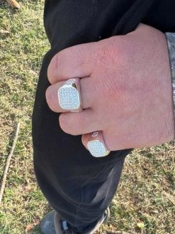 Mens Real Solid 925 Sterling Silver Iced Diamond Ring Hip Hop Sz 7 8 9 10 11 12 -Harlem Bling Shop mens real solid 925 sterling silver iced diamond ring hip hop sz 7 8 9 10 11 12 75725.1664357666