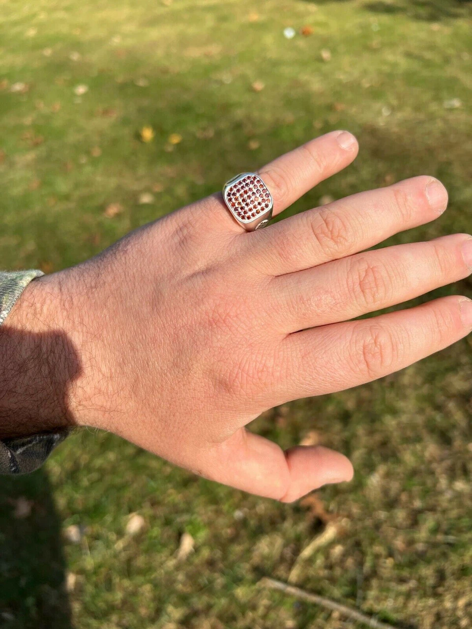 Mens Real Solid 925 Sterling Silver Iced Red Ruby Stone Ring Hip Hop Size 7-13 5 Mens Real Solid 925 Sterling Silver Iced Red Ruby Stone Ring Hip Hop Size 7-13 - Image 3