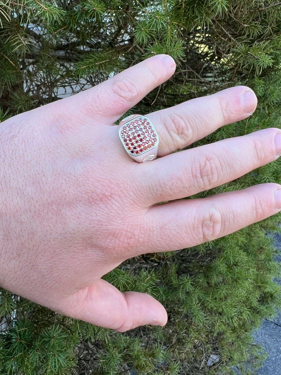 Mens Real Solid 925 Sterling Silver Iced Red Ruby Stone Ring Hip Hop Size 7-13 13 Mens Real Solid 925 Sterling Silver Iced Red Ruby Stone Ring Hip Hop Size 7-13 - Image 11