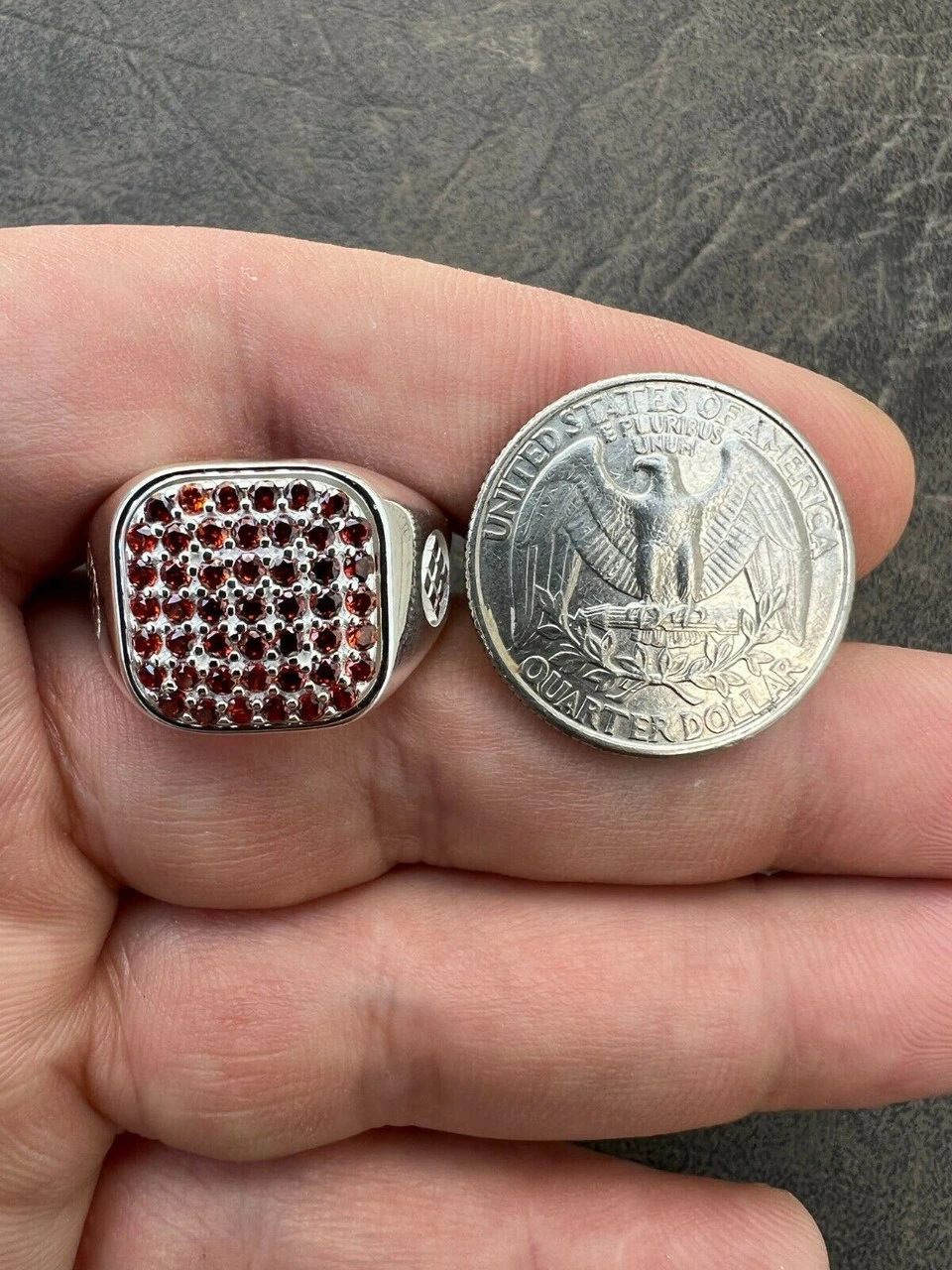 Mens Real Solid 925 Sterling Silver Iced Red Ruby Stone Ring Hip Hop Size 7-13 11 Mens Real Solid 925 Sterling Silver Iced Red Ruby Stone Ring Hip Hop Size 7-13 - Image 9