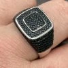 Mens Real Solid 925 Sterling Silver Oxidized Ring Black Diamond Iced Hip Hop -Harlem Bling Shop mens real solid 925 sterling silver oxidized ring black diamond iced hip hop 63260.1664398593
