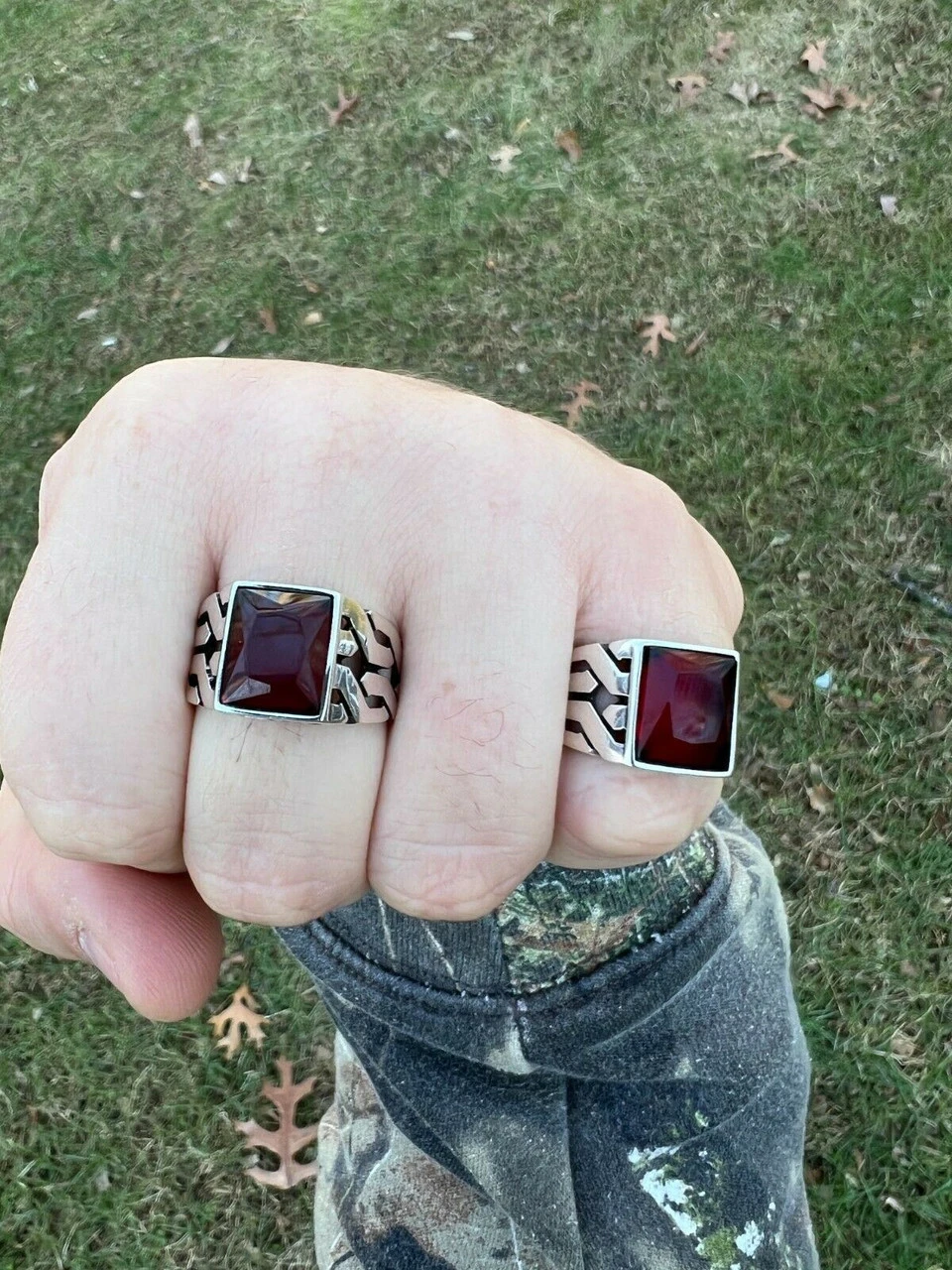 Mens Real Solid 925 Sterling Silver Red Ruby Gem Stone Ring Sz 7-13 Pinky Signet 8 Mens Real Solid 925 Sterling Silver Red Ruby Gem Stone Ring Sz 7-13 Pinky Signet - Image 6