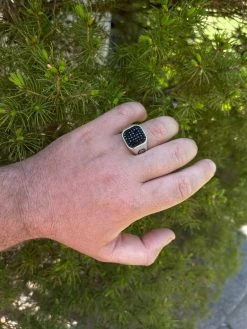 Mens Real Solid 925 Sterling Silver Ring Iced Black Diamond Size 7 8 9 10 11 12 -Harlem Bling Shop mens real solid 925 sterling silver ring iced black diamond size 7 8 9 10 11 12 43542.1664397815