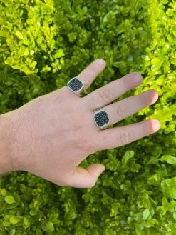 Mens Real Solid 925 Sterling Silver Ring Iced Black Diamond Size 7 8 9 10 11 12 -Harlem Bling Shop mens real solid 925 sterling silver ring iced black diamond size 7 8 9 10 11 12 51205.1664392912