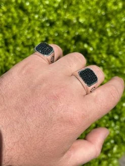 Mens Real Solid 925 Sterling Silver Ring Iced Black Diamond Size 7 8 9 10 11 12 -Harlem Bling Shop mens real solid 925 sterling silver ring iced black diamond size 7 8 9 10 11 12 97963.1664384536